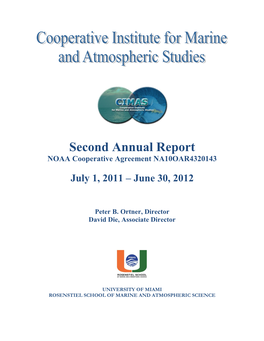 Second Annual Report NOAA Cooperative Agreement NA10OAR4320143