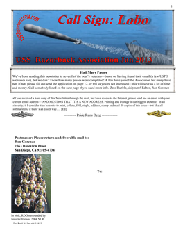 USS Razorback Association Jan 2013