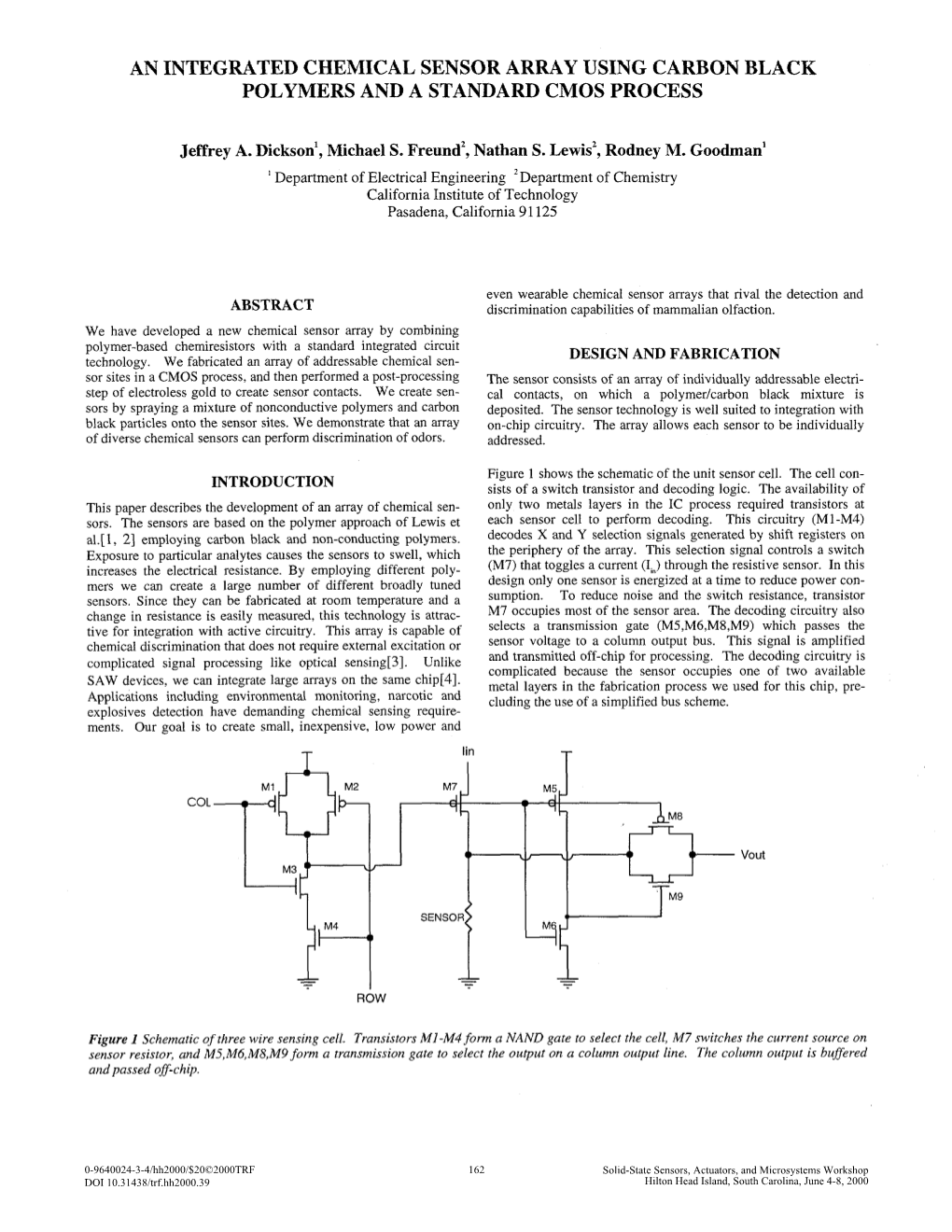 An Integrated Chemical Sensor Array Using Carbon Black Polymers and a Standard Cmos Process