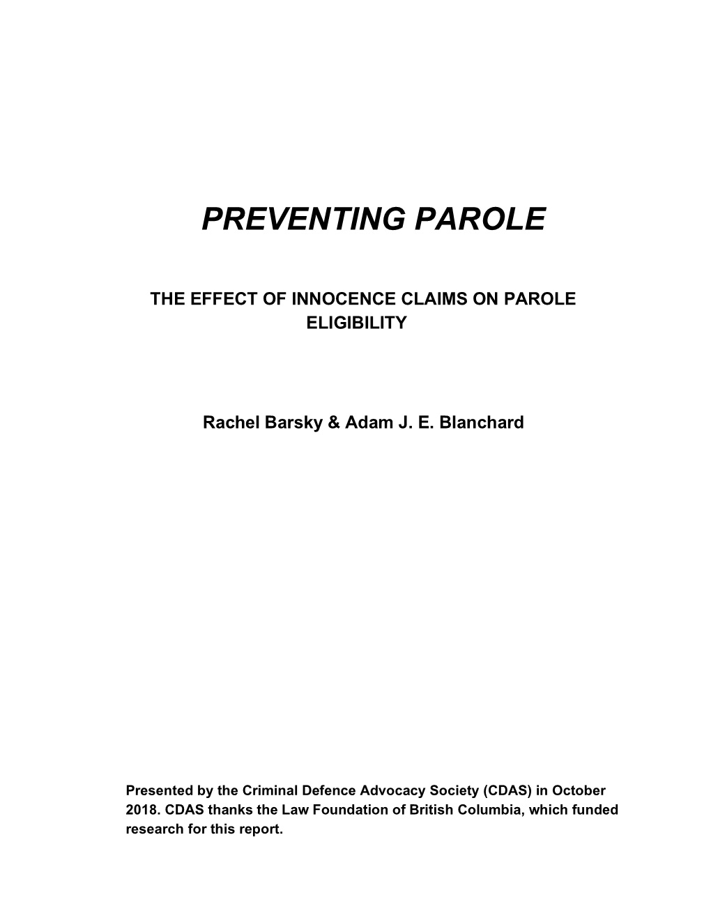 Preventing Parole