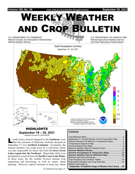 Weekly Weather and Crop Bulletin