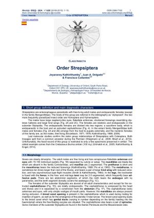 Order STREPSIPTERA Manual Versión Española