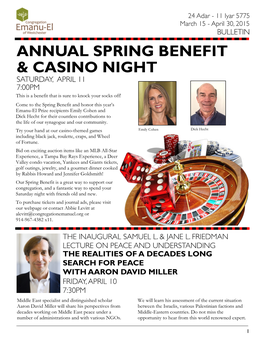 Annual Spring Benefit & Casino Night