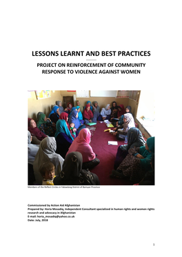 Lessons Learnt and Best Practices ------Project on Reinforcement of Community Response to Violence Against Women