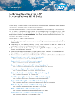 Technical Systems for SAP Successfactors HCM Suite
