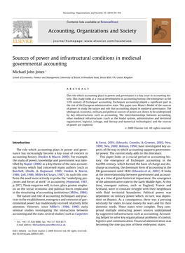 Sources of Power and Infrastructural Conditions in Medieval Governmental Accounting