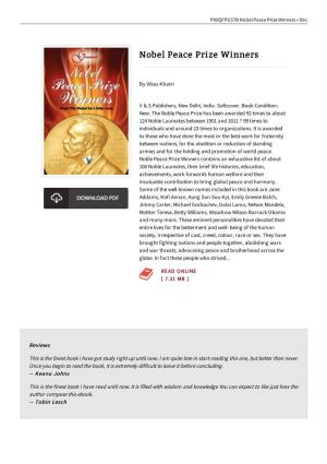 Book \\ Nobel Peace Prize Winners ~ Read