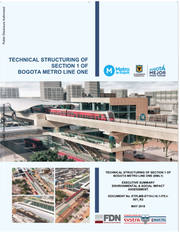 Technical Structuring of Section 1 of Bogota Metro Line One