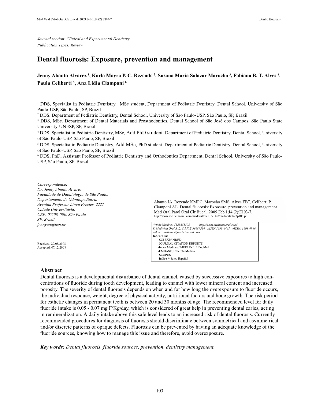 Dental Fluorosis