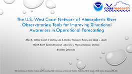 The US West Coast Network of Atmospheric River Observatories