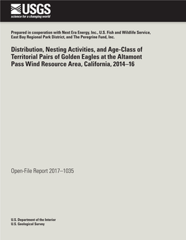 Distribution, Nesting Activities, and Age-Class of Territorial Pairs of Golden Eagles at the Altamont Pass Wind Resource Area, California, 2014–16