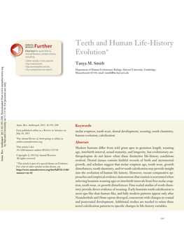 Teeth and Human Life-History Evolution*