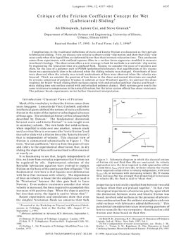 Critique of the Friction Coefficient Concept for Wet (Lubricated) Sliding†