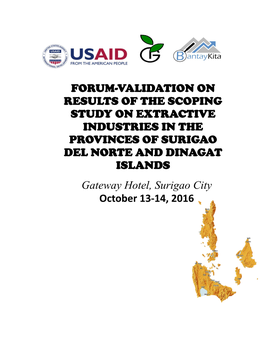 Forum-Validation on Results of the Scoping Study on Extractive