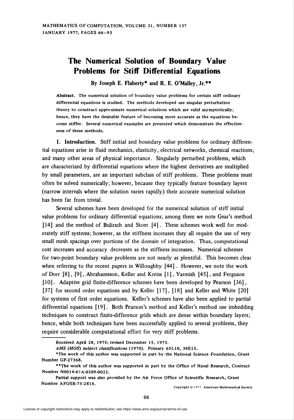 Problems for Stiff Differential Equations by Joseph E