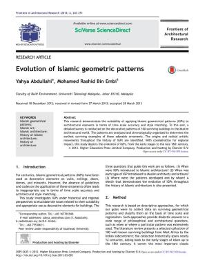 Evolution of Islamic Geometric Patterns