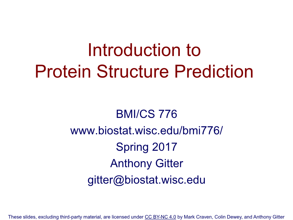 Protein Structure Prediction