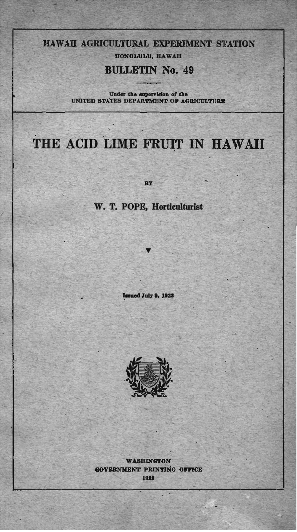 The Acid Lime Fruit in Hawaii