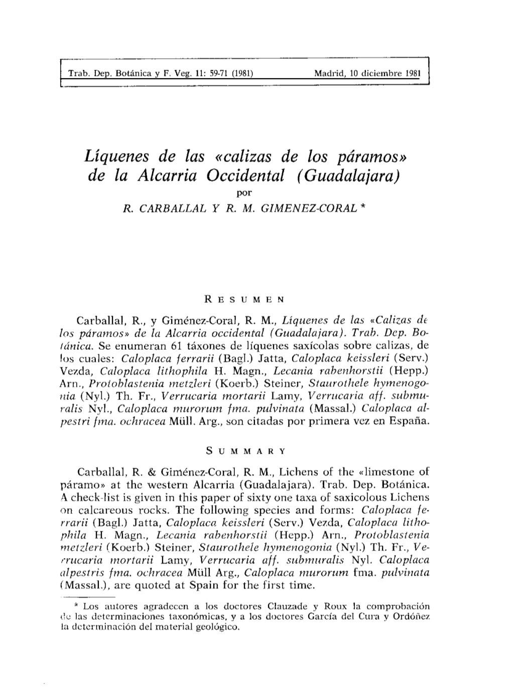 Calizas De Los Páramos» De La Alcarria Occidental (Guadalajara) Por