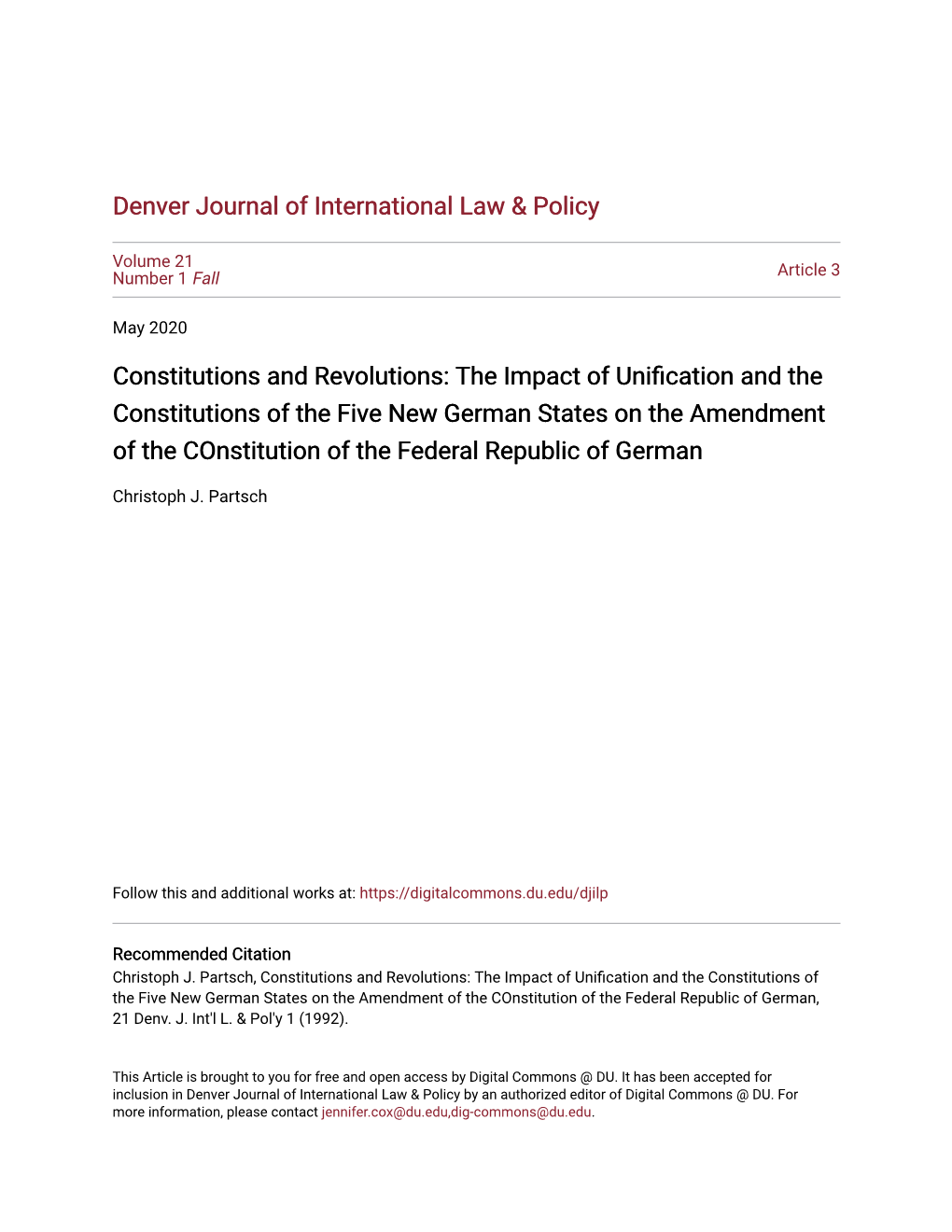 Constitutions and Revolutions