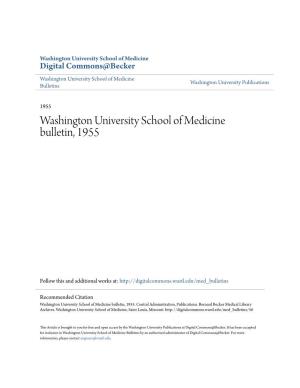 Washington University School of Medicine Bulletin, 1955