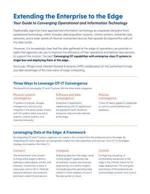Extending the Enterprise to the Edge Your Guide to Converging Operational and Information Technology