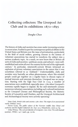 Collecting Collectors: the Liverpool Art Club and Its Exhibitions 1872-1895