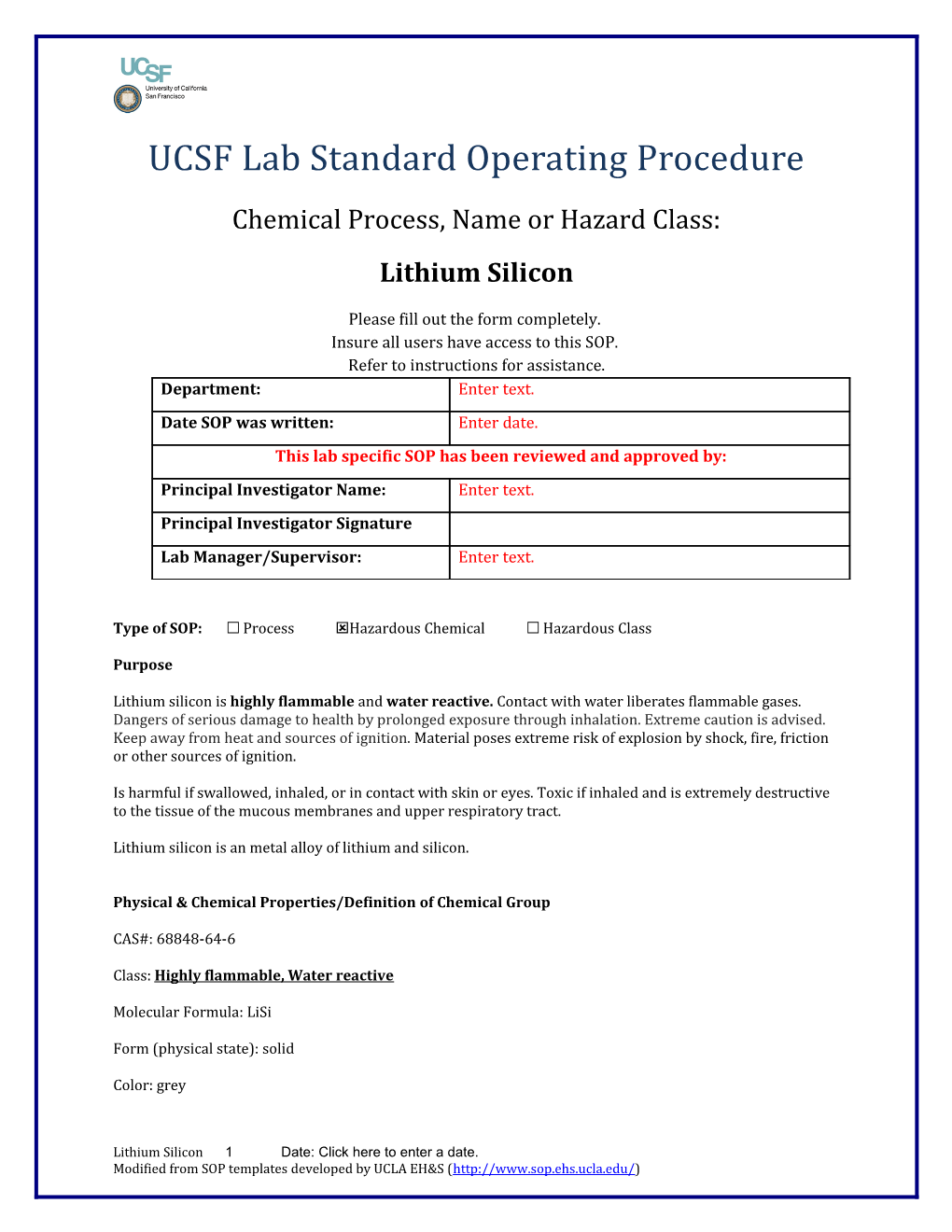 UCSF Lab Standard Operating Procedure s26