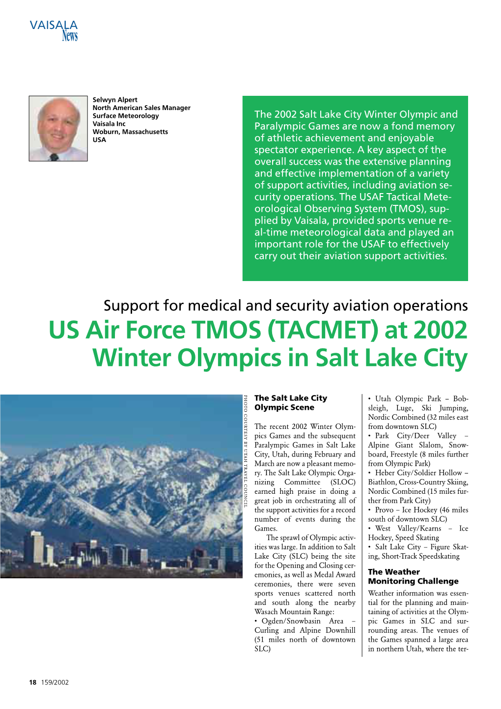 US Air Force TMOS (TACMET) at 2002 Winter Olympics in Salt Lake