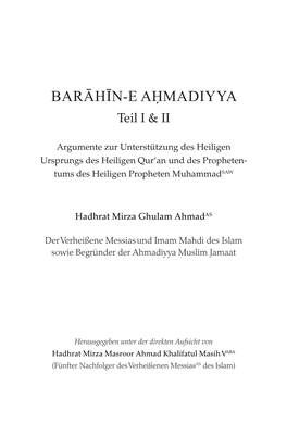 Barahin-E-Ahmadiyya Teil I & II