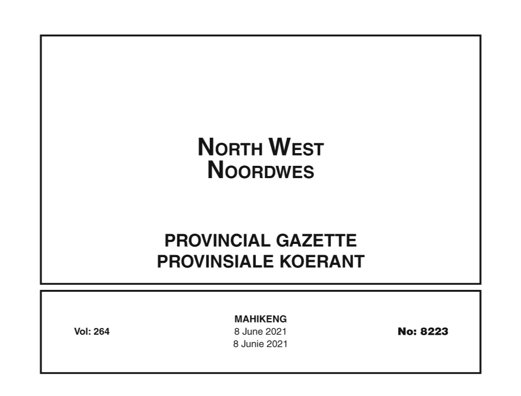 North West Noordwes Provincial Gazette