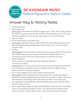 Answer Key & History Notes