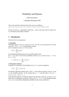 Probability and Measure