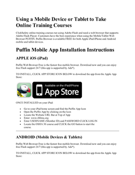Using a Mobile Device Or Tablet to Take Online Training Courses