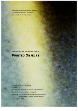 Printed Objects…………………………………