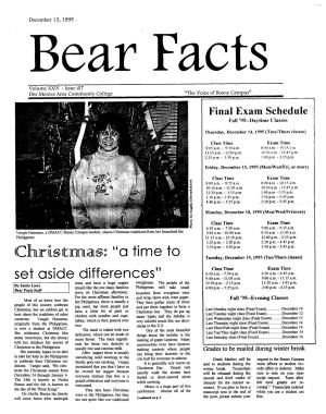 December 13, 1995 Bear Facts Volume XXIV - Issue #7