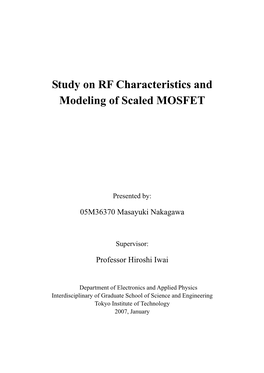 Study on RF Characteristics and Modeling of Scaled MOSFET