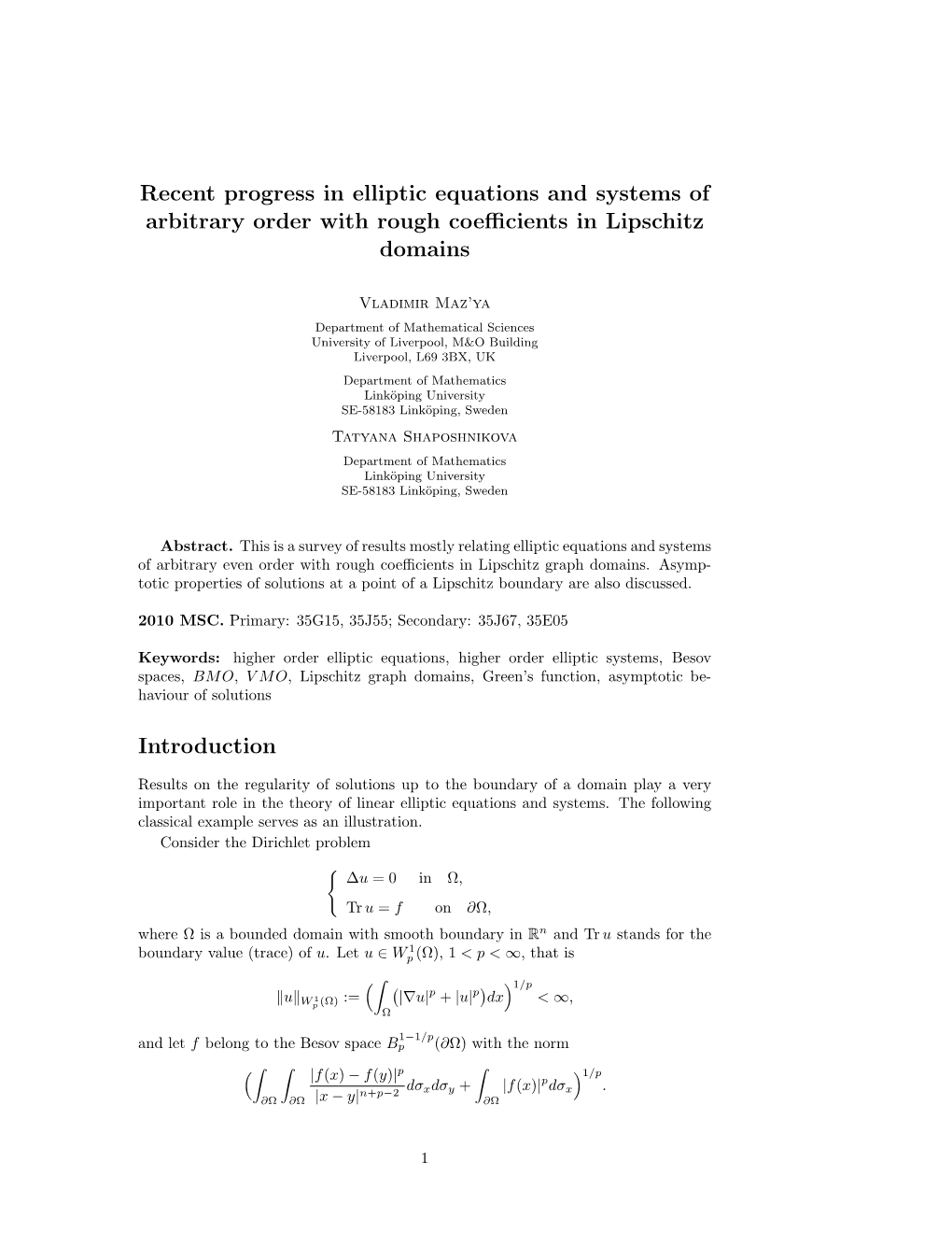 Recent Progress in Elliptic Equations and Systems of Arbitrary Order with Rough Coeﬃcients in Lipschitz Domains