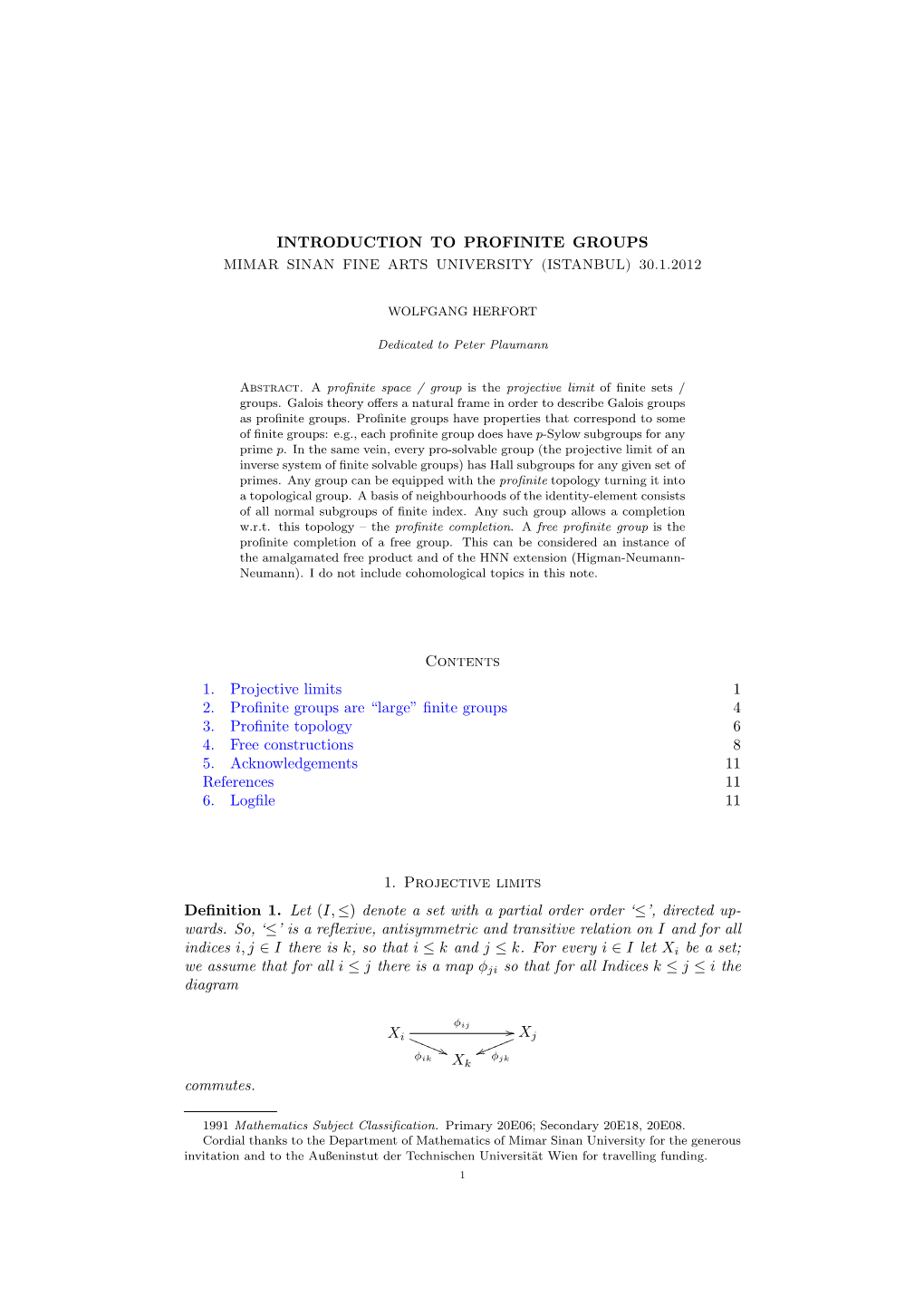 Finite Groups 4 3. Profinit