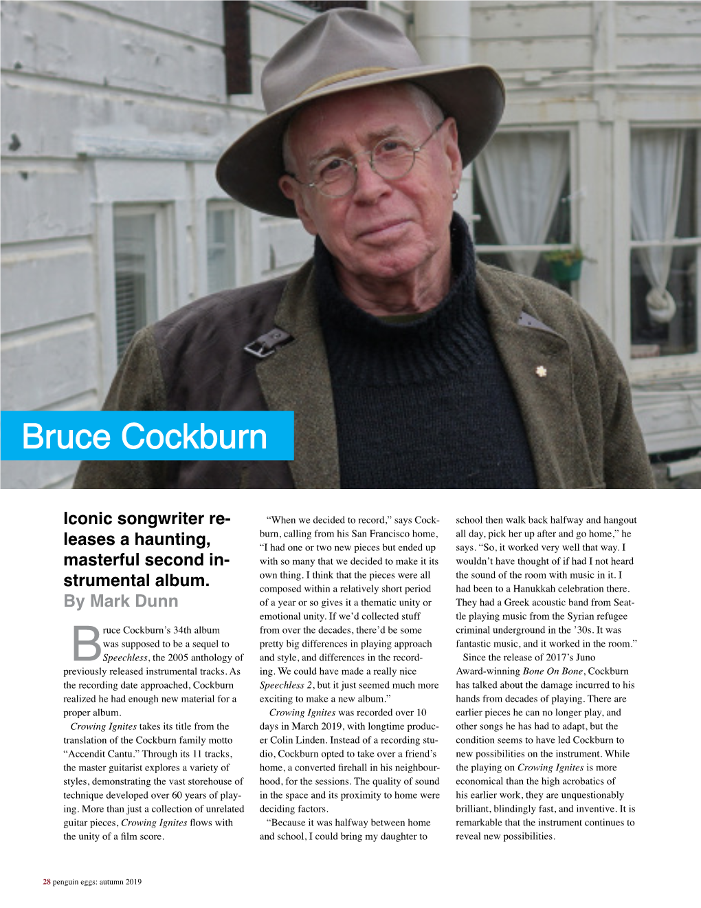 Here Is an Article About and Interview with Bruce