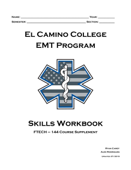 El Camino College EMT Program Skills Workbook