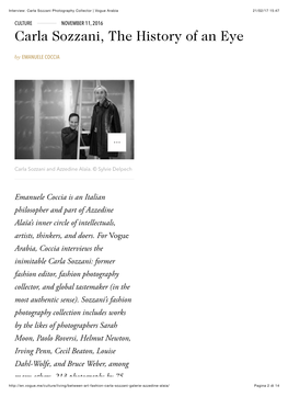 Interview: Carla Sozzani Photography Collector | Vogue Arabia 21/02/17 15:47