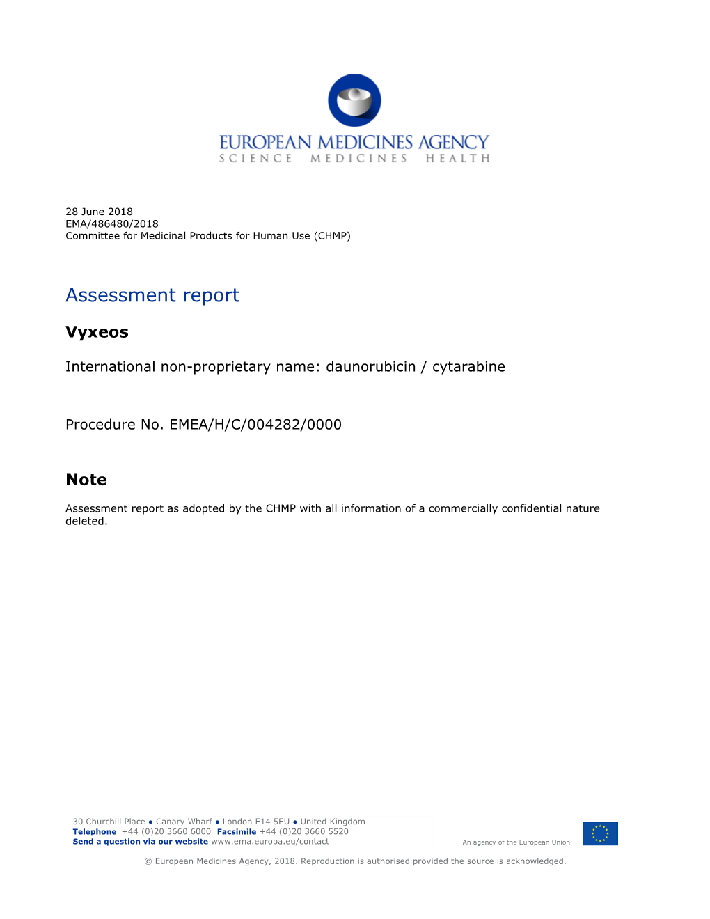 Vyxeos, INN-Daunorubicin / Cytarabine