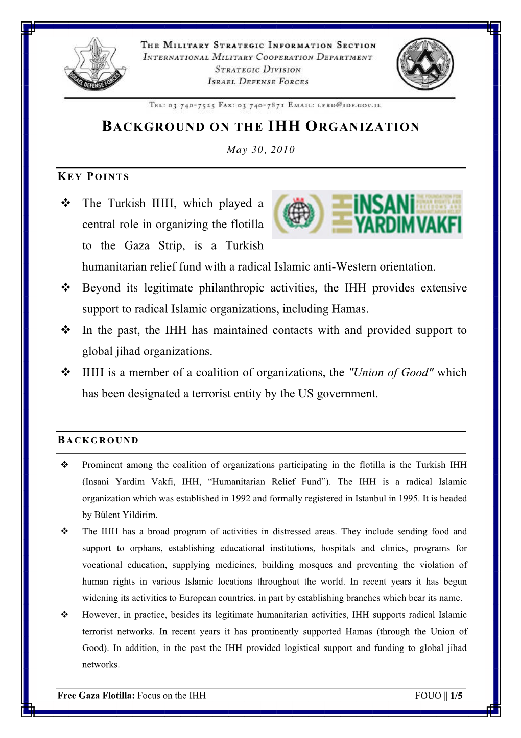 Background on the Ihh Organization