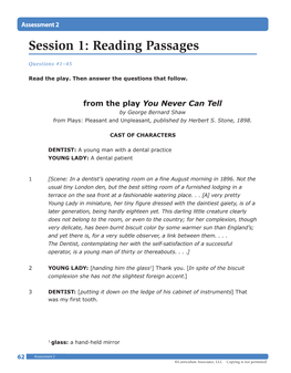 Session 1: Reading Passages