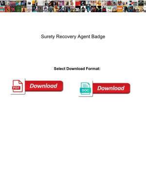 Surety Recovery Agent Badge