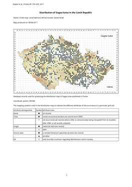 1 Distribution of Gagea Lutea in the Czech Republic