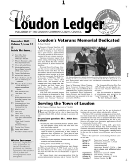 December 2005 7, Issue 12 Volume the Loudon from There, from Mon