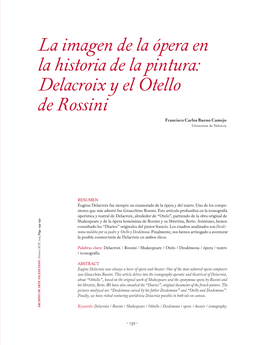 Delacroix Y El Otello De Rossini Francisco Carlos Bueno Camejo Universitat De València
