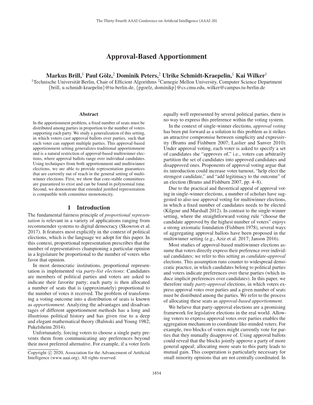 Approval-Based Apportionment